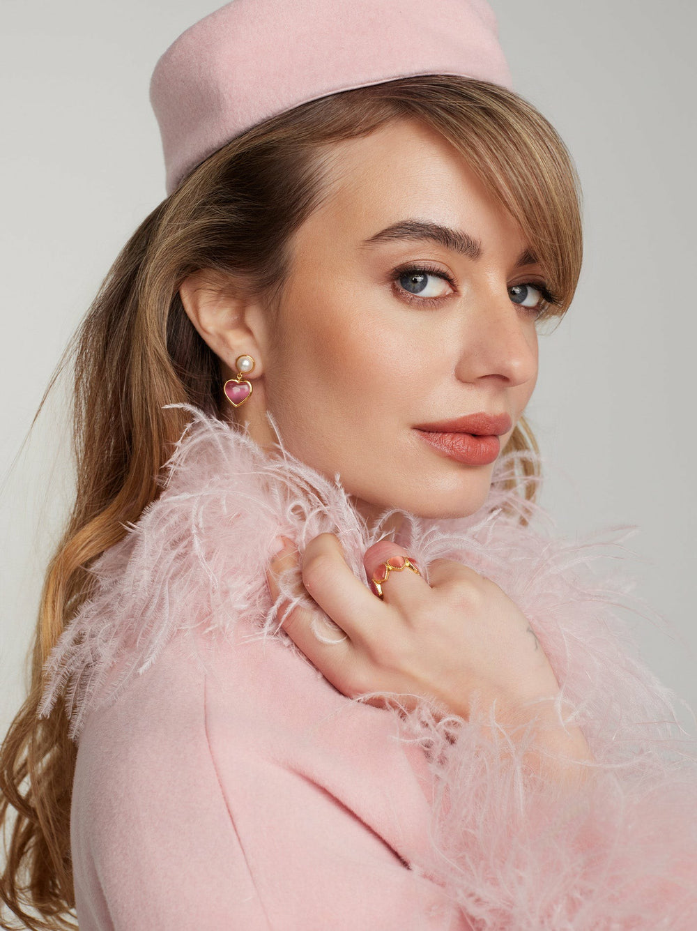 Dascha Heart Earrings: Pink Gold Earrings for Date Night | Nana Jacqueline