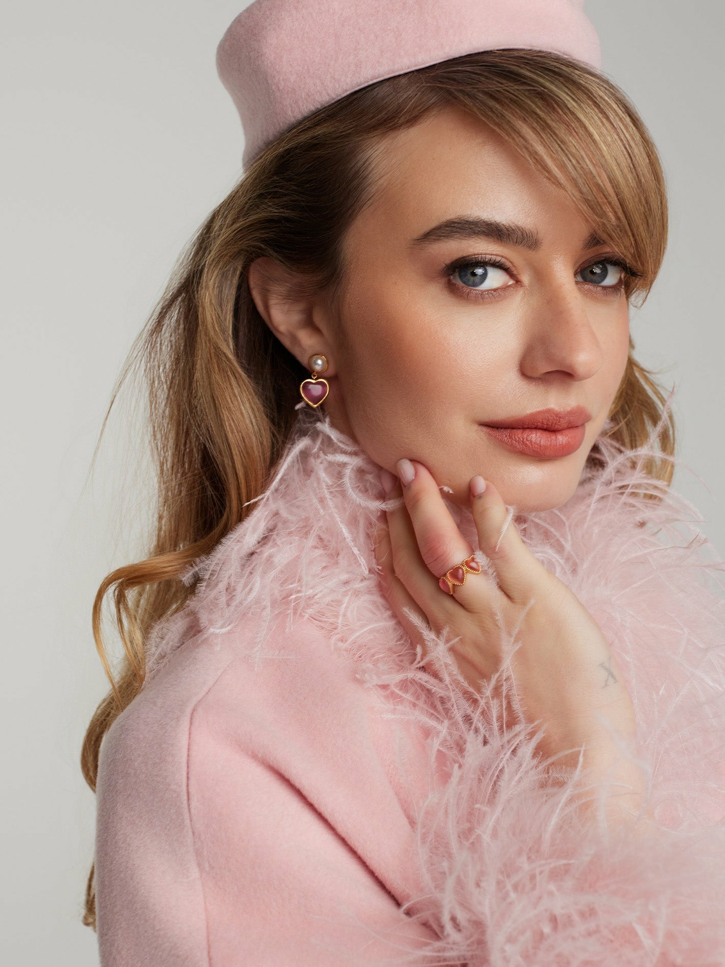 Dascha Heart Earrings: Pink Gold Earrings for Date Night | Nana Jacqueline