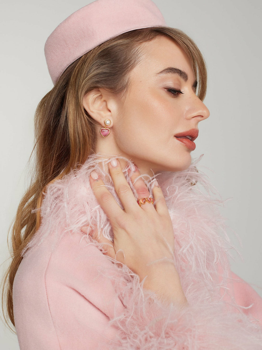 Dascha Heart Earrings: Pink Gold Earrings for Date Night | Nana Jacqueline