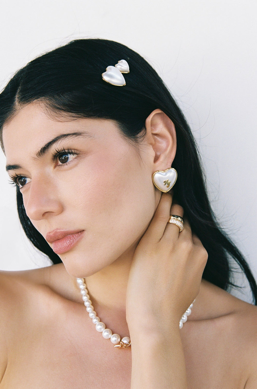 Valencia Earrings: White Pearl Earrings for Bridal Shower | Nana Jacqueline