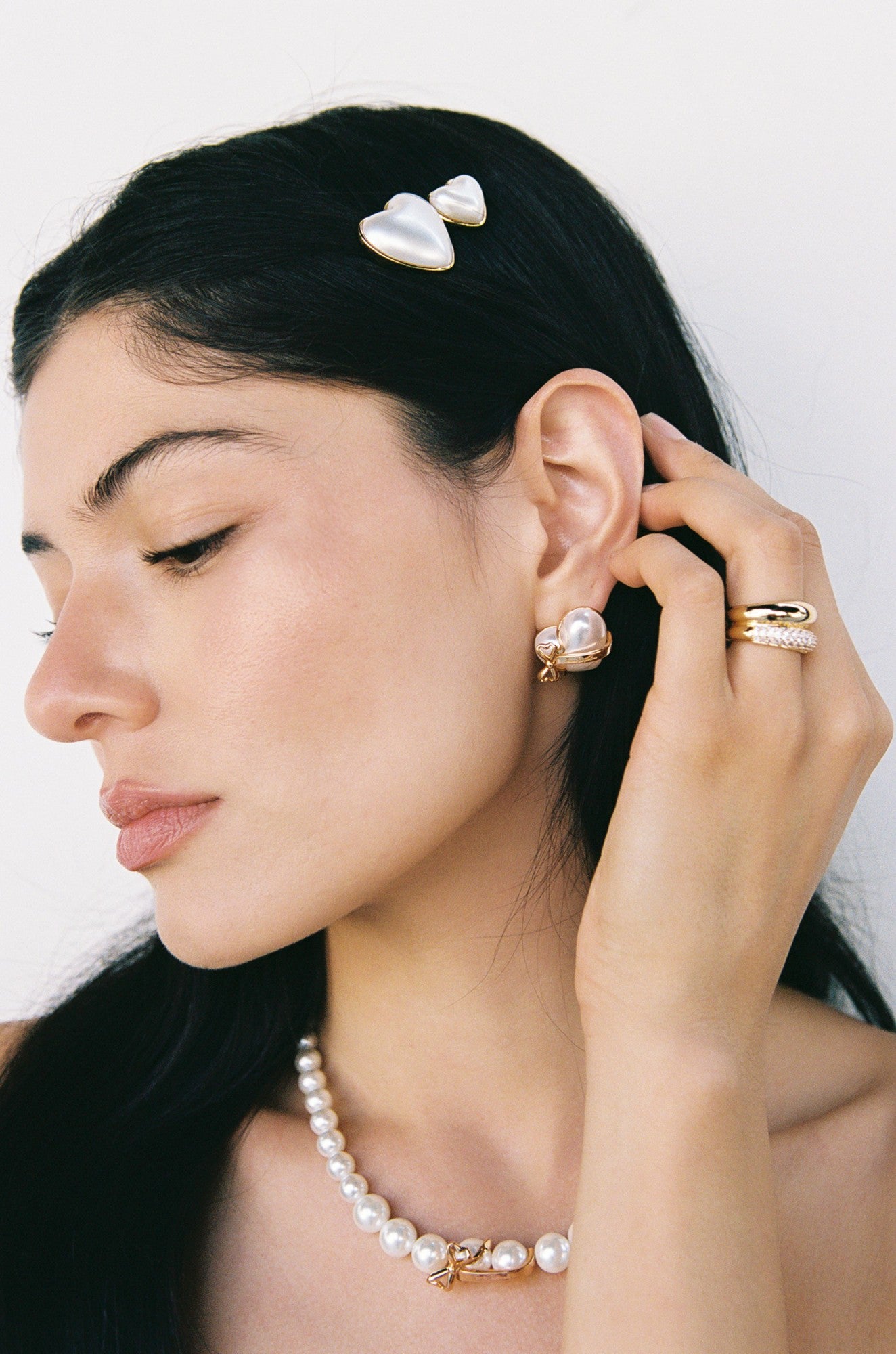 Amor Earrings: White Pearl Earrings for Bridal Shower | Nana Jacqueline