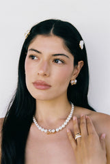 Amor Earrings: White Pearl Earrings for Bridal Shower | Nana Jacqueline