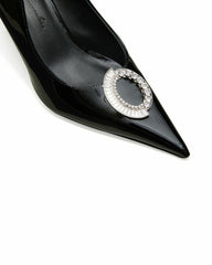 Harper Patent Leather Heels: Black Heels for Cocktail Party | Nana Jacqueline