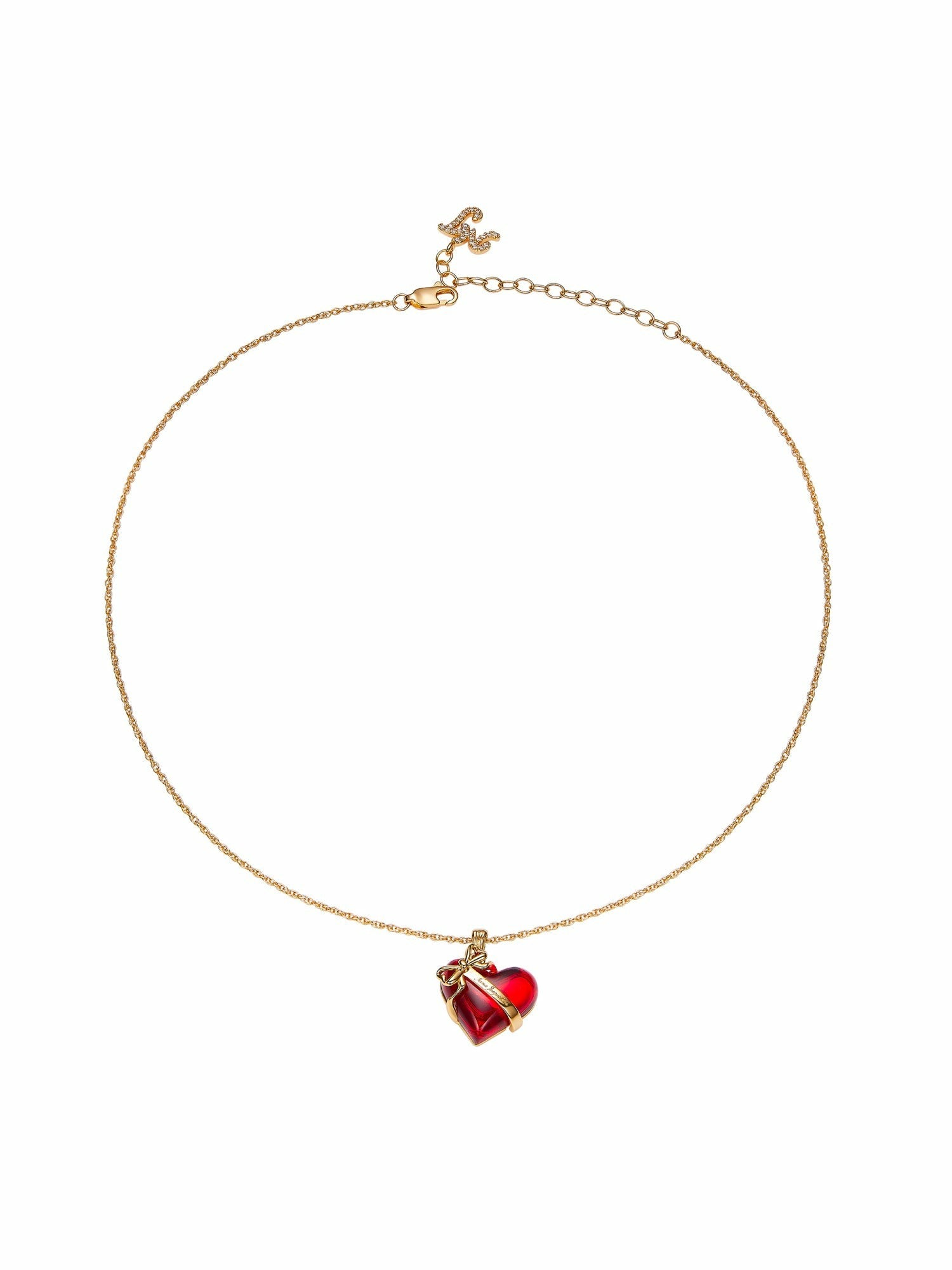 Eléa Bow-Ribbon Heart Red Necklace: Red Necklace for Date Night | Nana Jacqueline