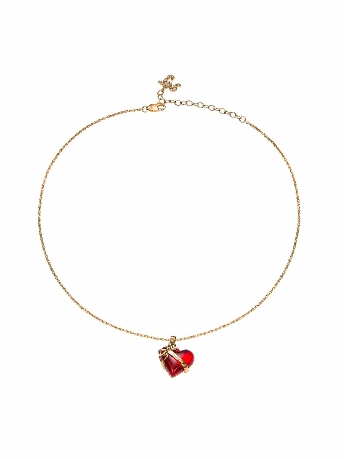 Eléa Bow-Ribbon Heart Red Necklace: Red Necklace for Date Night | Nana Jacqueline