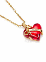 Eléa Bow-Ribbon Heart Red Necklace: Red Necklace for Date Night | Nana Jacqueline