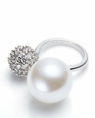 Evie Pearl Ring: White Pearl Ring for Bridal Shower | Nana Jacqueline