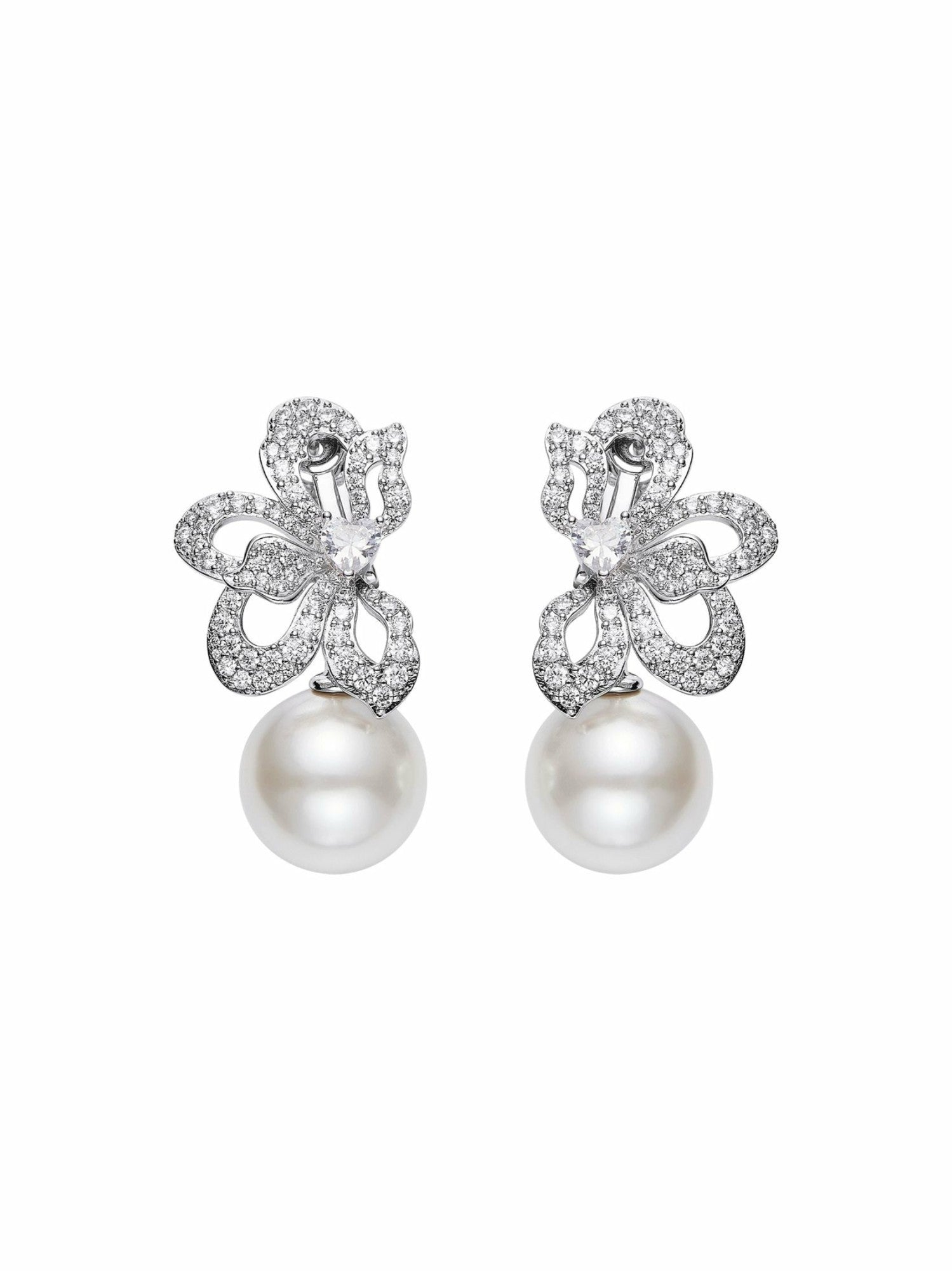 Amelia Earrings: White Pearl Earrings for Bridal Shower | Nana Jacqueline