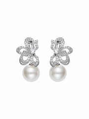 Amelia Earrings: White Pearl Earrings for Bridal Shower | Nana Jacqueline