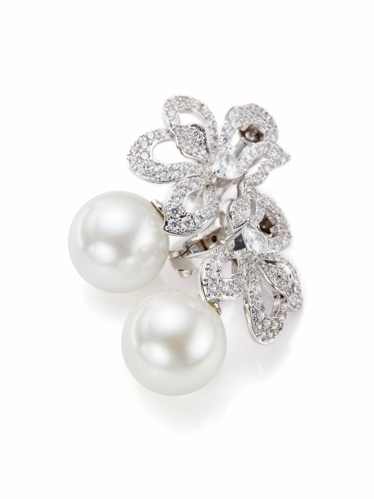 Amelia Earrings: White Pearl Earrings for Bridal Shower | Nana Jacqueline