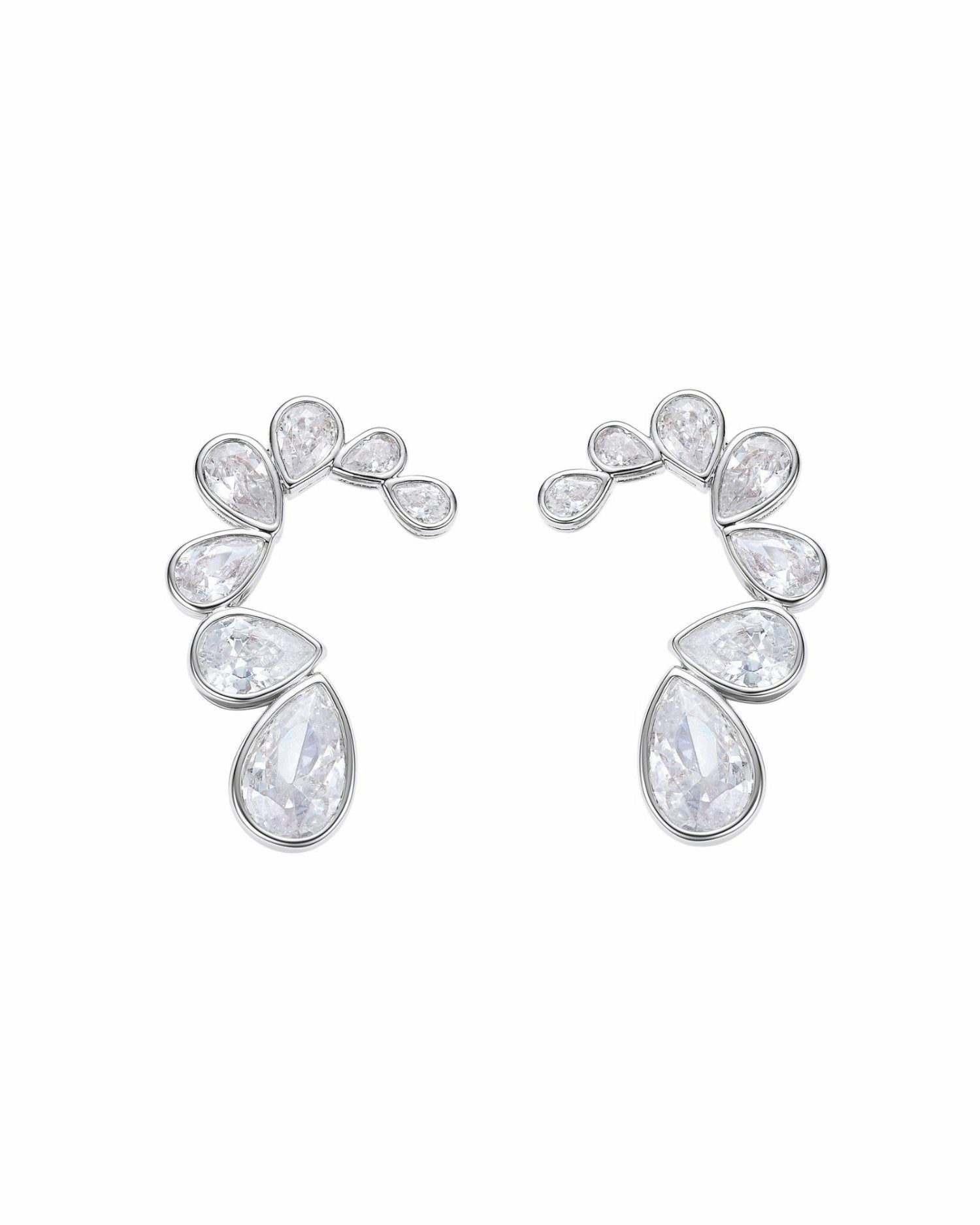 Lilliana Teardrop Earrings: Silver Earrings for Bridal Shower | Nana Jacqueline