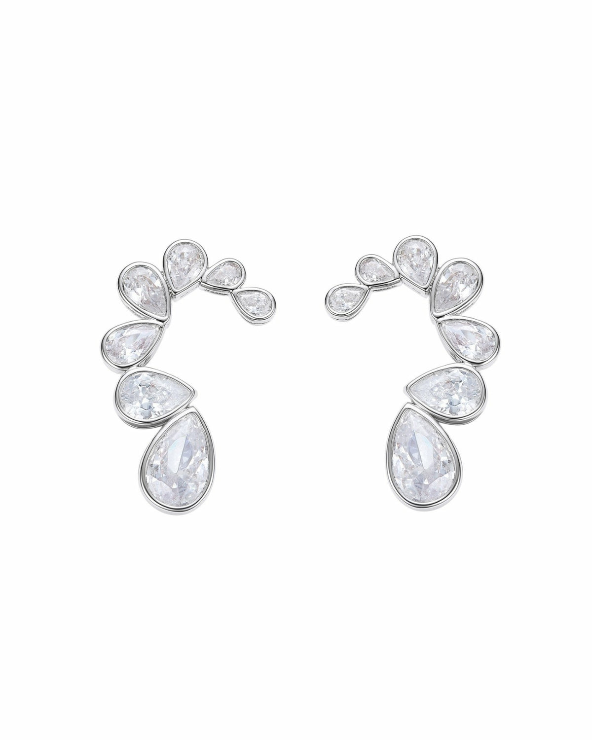 Lilliana Teardrop Earrings: Silver Earrings for Bridal Shower | Nana Jacqueline