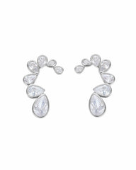 Lilliana Teardrop Earrings: Silver Earrings for Bridal Shower | Nana Jacqueline