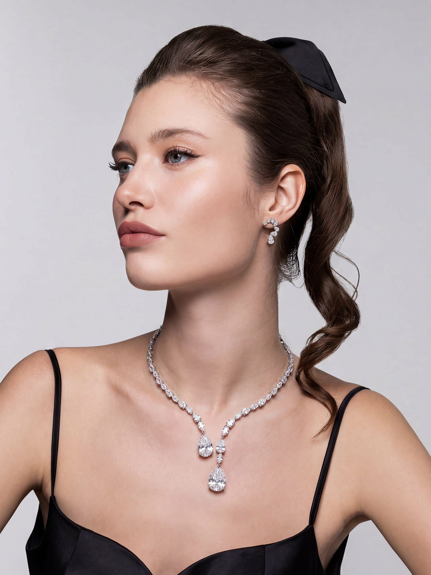 Lilliana Teardrop Earrings: Silver Earrings for Bridal Shower | Nana Jacqueline