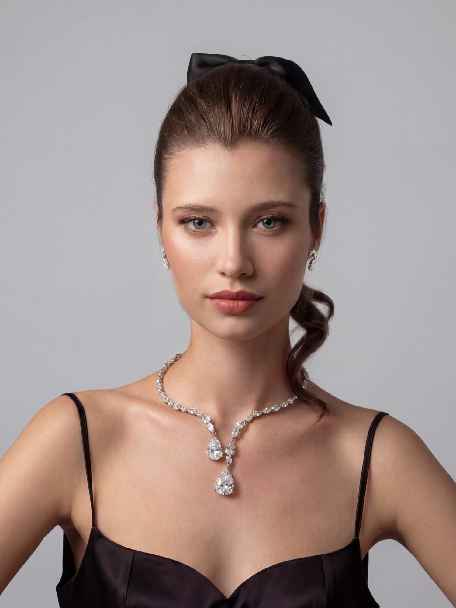 Lilliana Teardrop Earrings: Silver Earrings for Bridal Shower | Nana Jacqueline