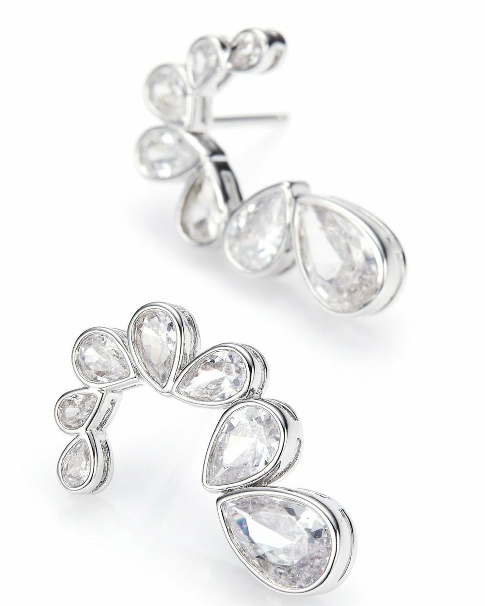 Lilliana Teardrop Earrings: Silver Earrings for Bridal Shower | Nana Jacqueline