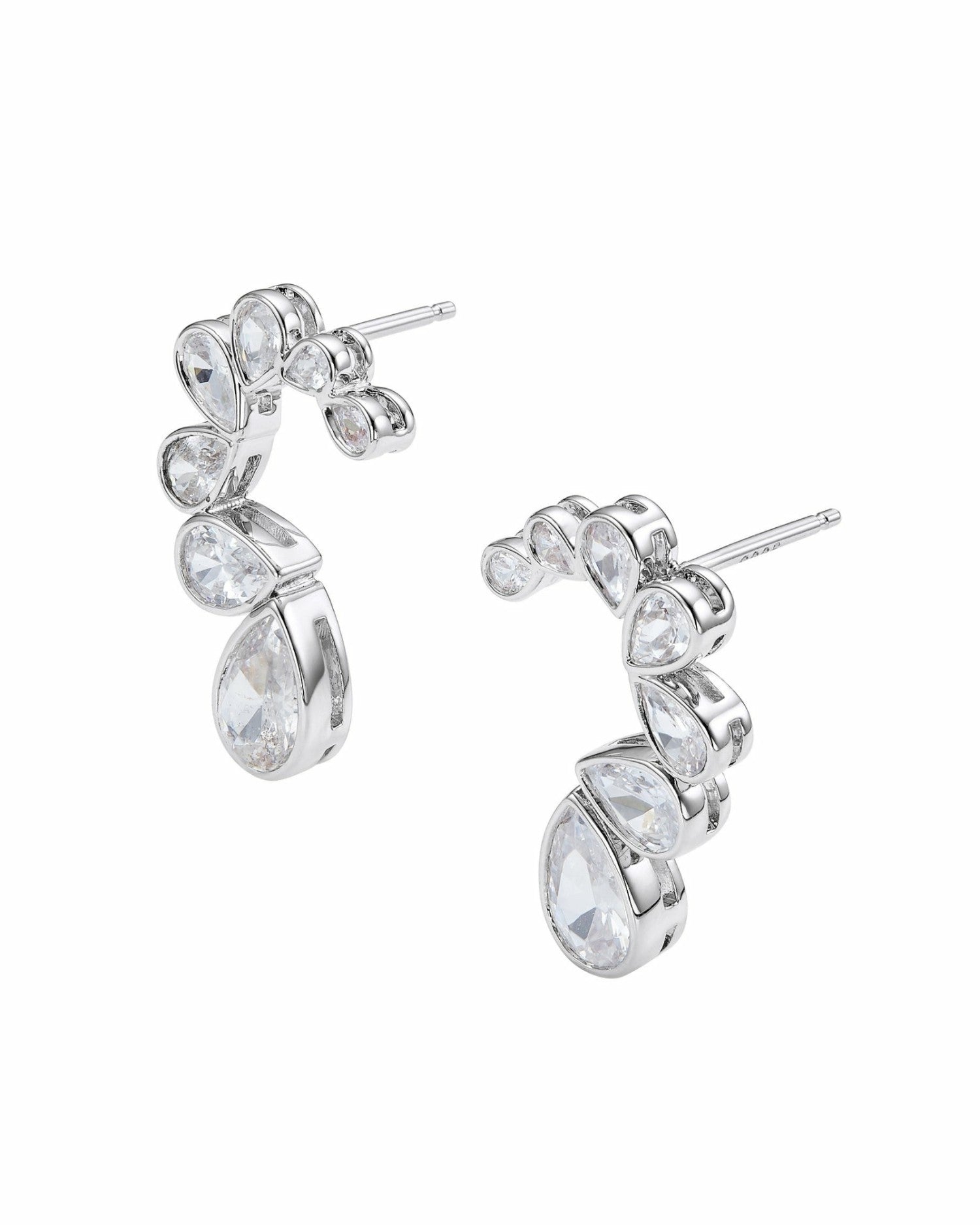 Lilliana Teardrop Earrings: Silver Earrings for Bridal Shower | Nana Jacqueline