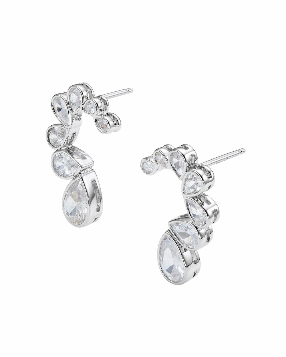 Lilliana Teardrop Earrings: Silver Earrings for Bridal Shower | Nana Jacqueline
