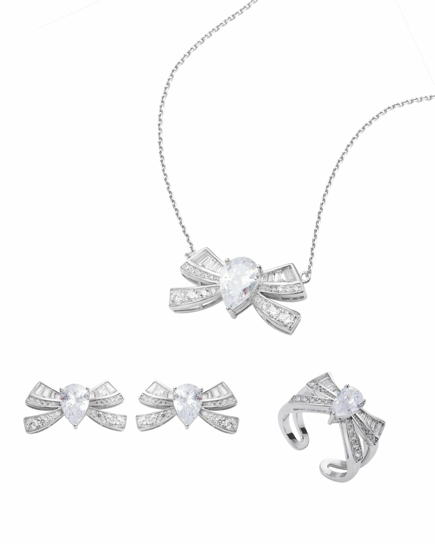 Timeless Ribbon: Silver Jewelry Set for Mother's Day Gift | Nana Jacqueline