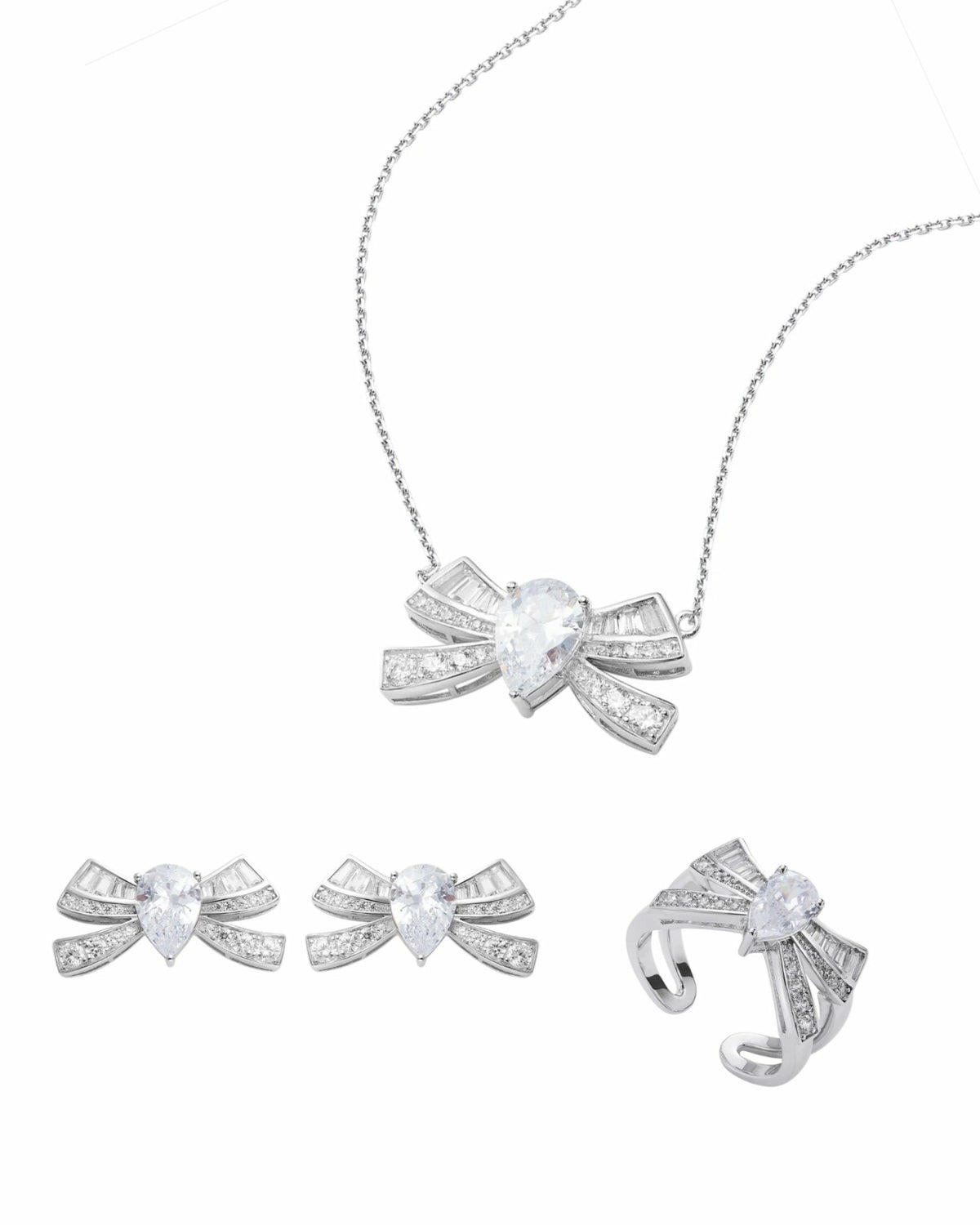 Timeless Ribbon: Silver Jewelry Set for Mother's Day Gift | Nana Jacqueline