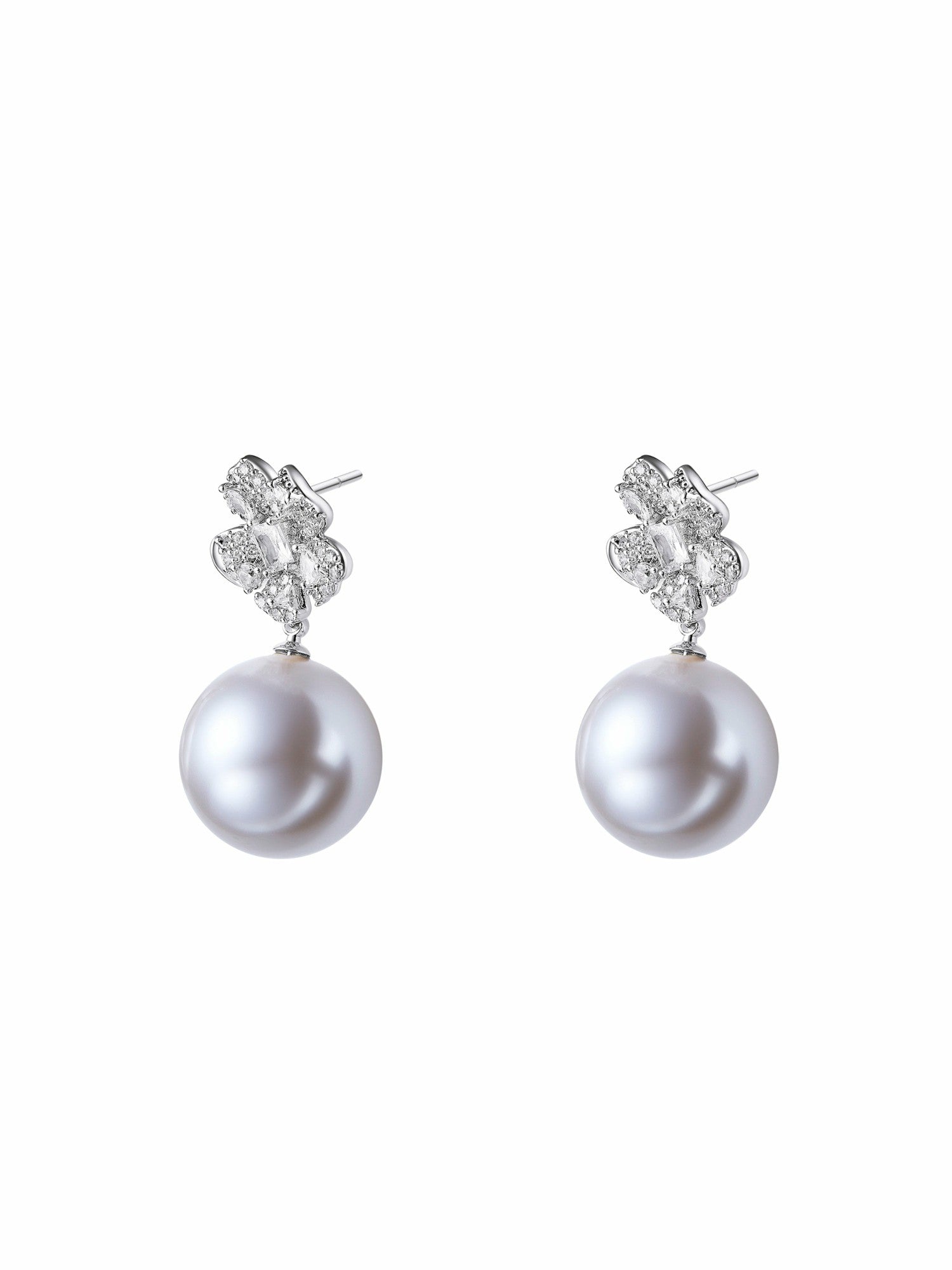 Winslet Pearl Drop White Earrings | Nana Jacqueline