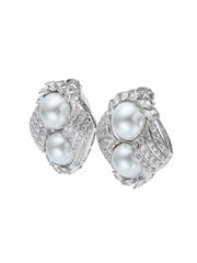 Amoura Double Pearl White Earrings | Nana Jacqueline