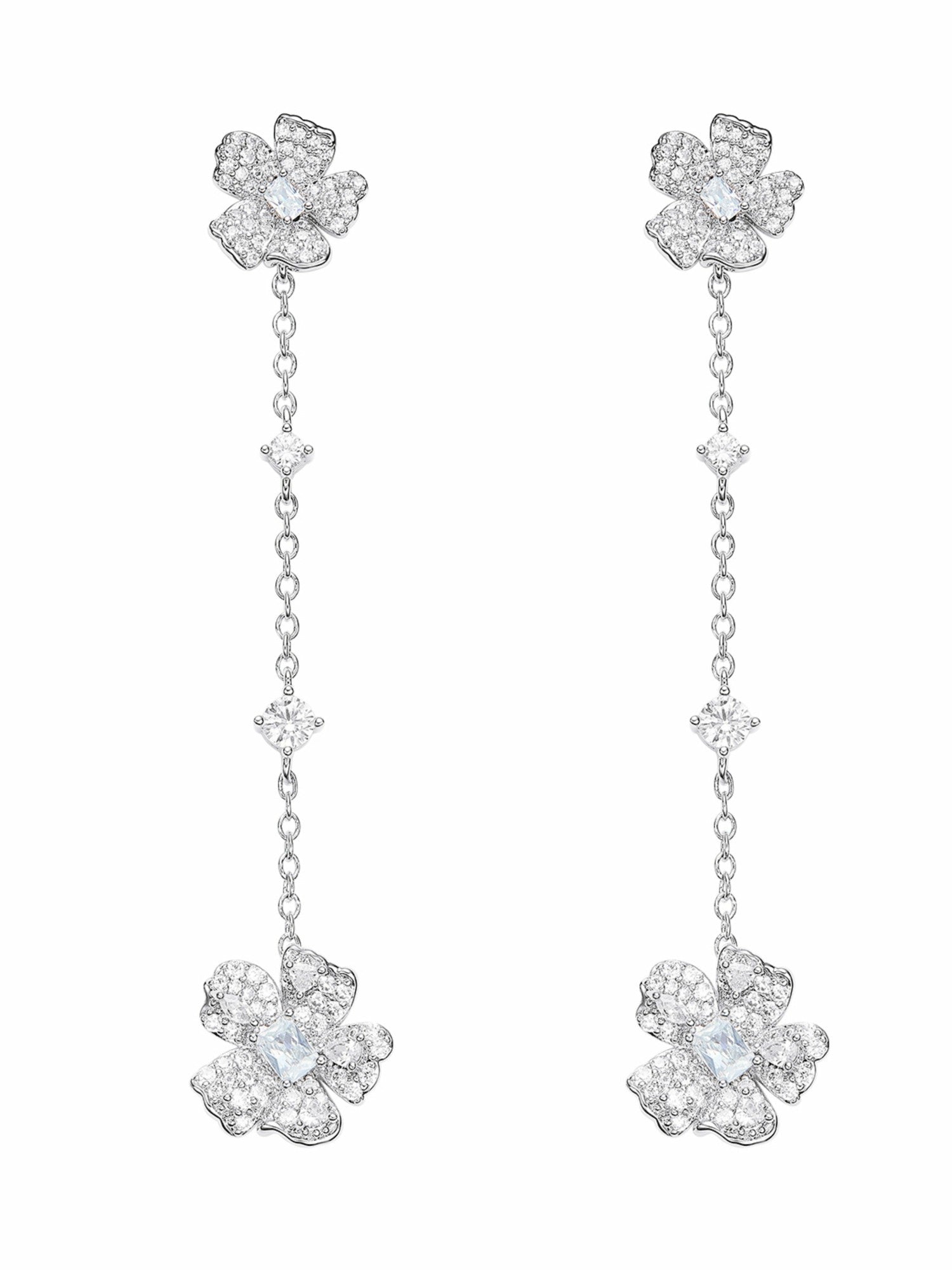 Fallon Floral Tassel White Earrings | Nana Jacqueline