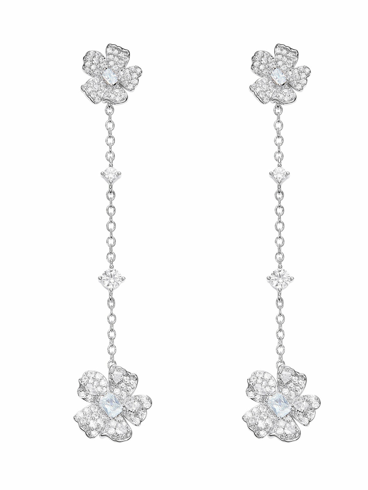 Fallon Floral Tassel White Earrings | Nana Jacqueline