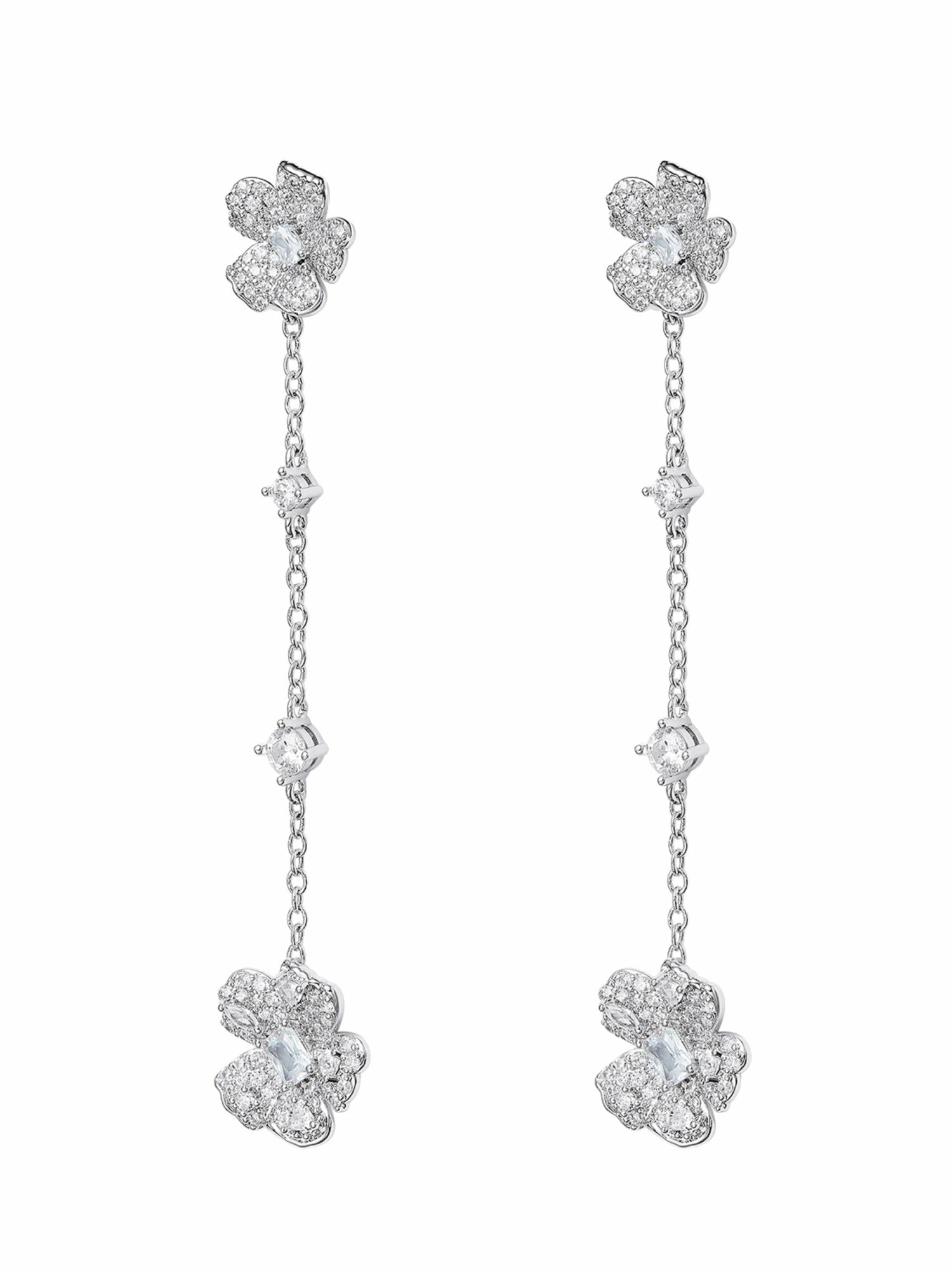 Fallon Floral Tassel White Earrings | Nana Jacqueline