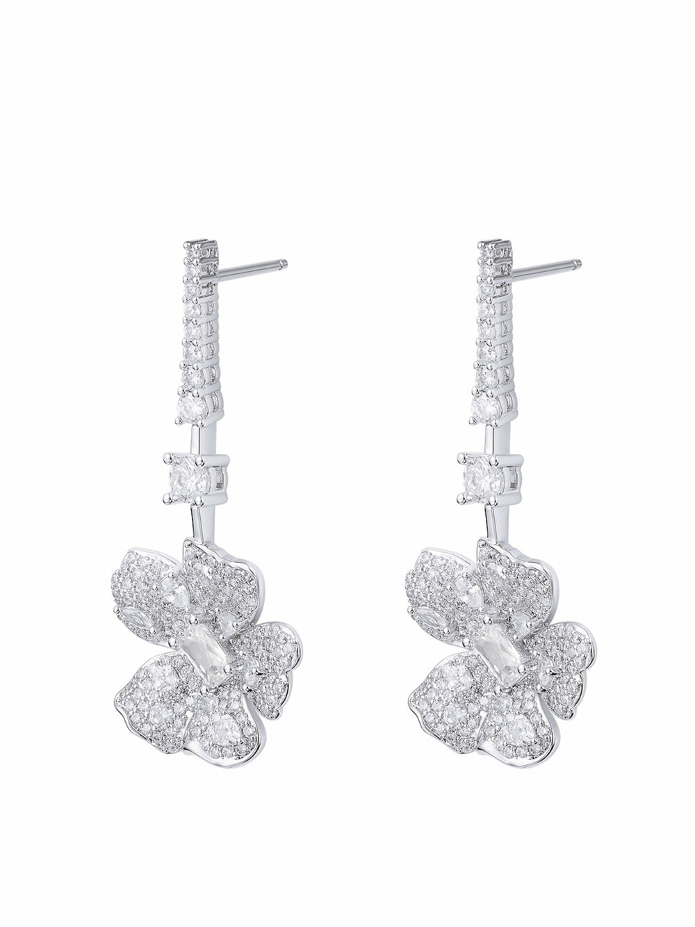 Isadora Floral Drop White Earrings | Nana Jacqueline