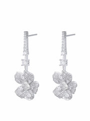 Isadora Floral Drop White Earrings | Nana Jacqueline
