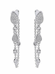 Amélie Pavé Crystal Drop Chain Earrings | Nana Jacqueline