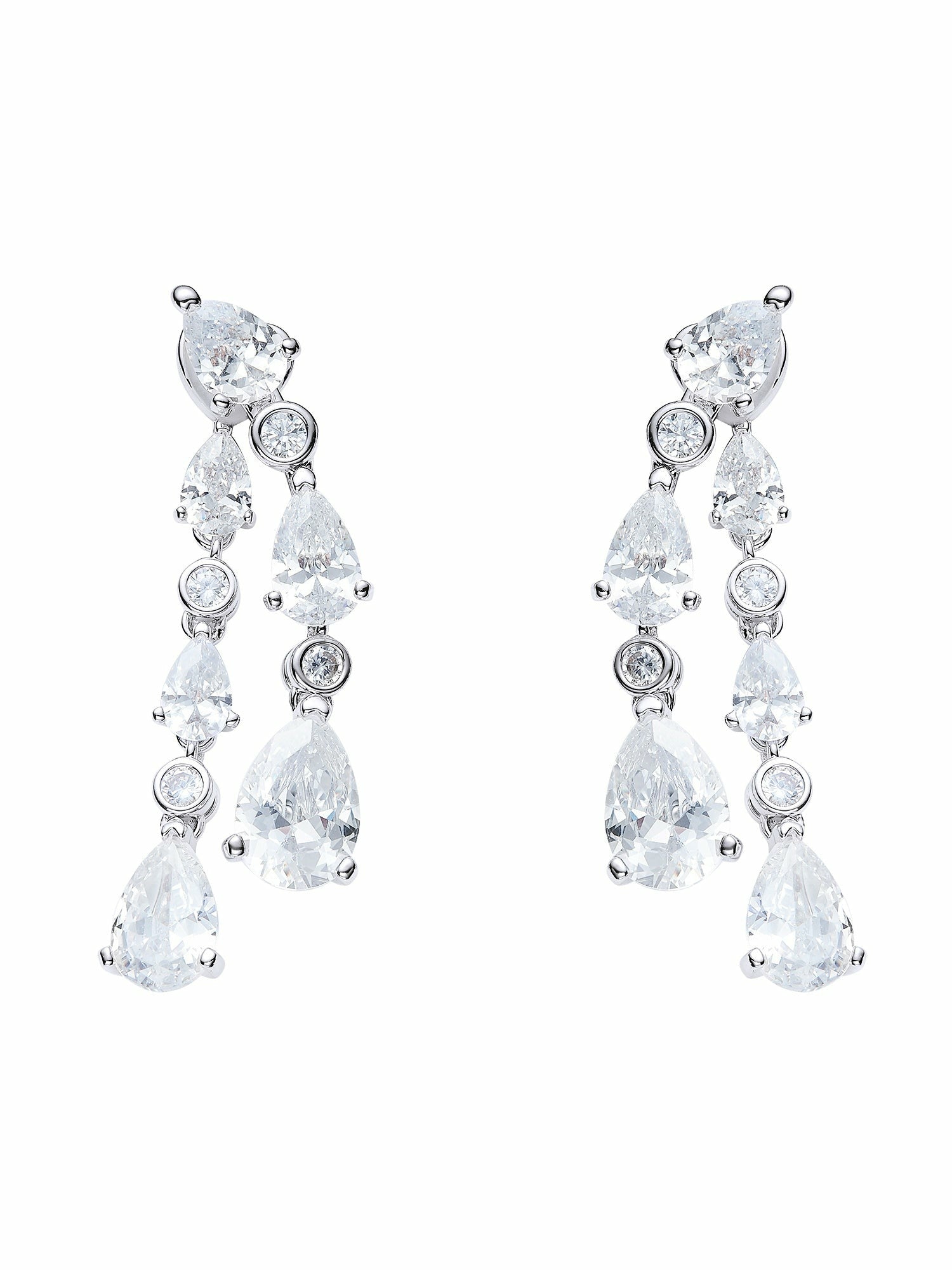 Yvette Cascading Pear-Cut Crystal Drop Earrings | Nana Jacqueline