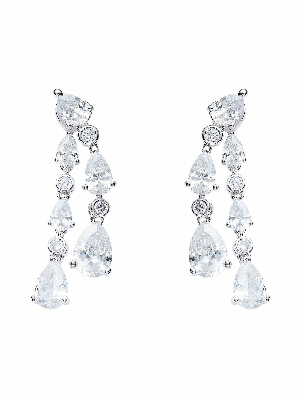 Yvette Cascading Pear-Cut Crystal Drop Earrings | Nana Jacqueline