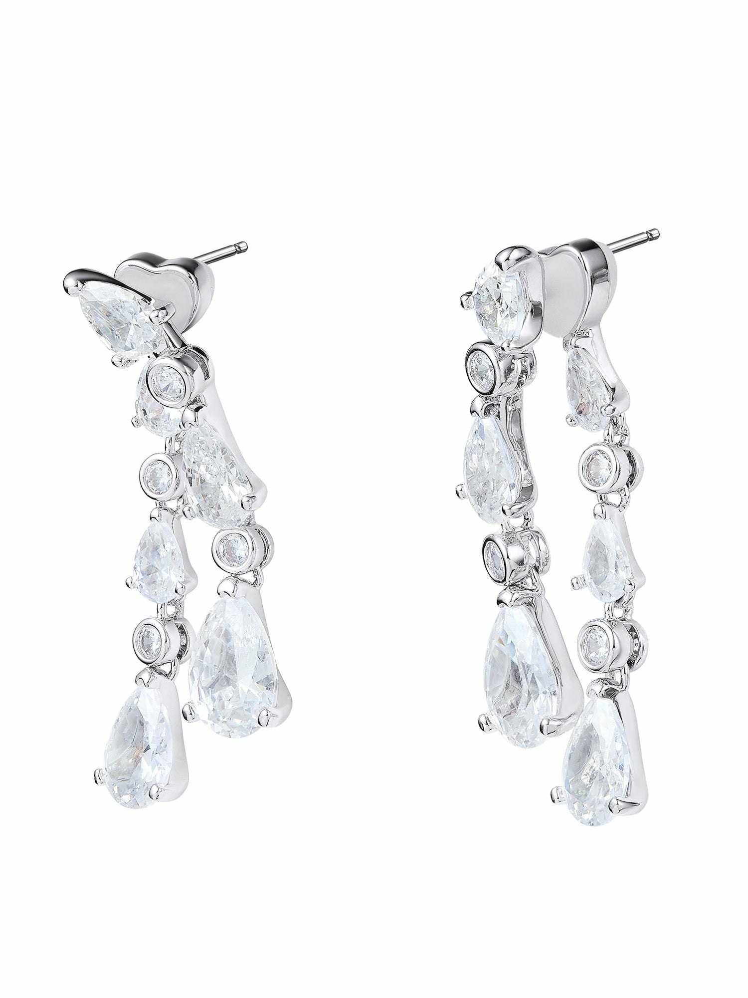 Yvette Cascading Pear-Cut Crystal Drop Earrings | Nana Jacqueline
