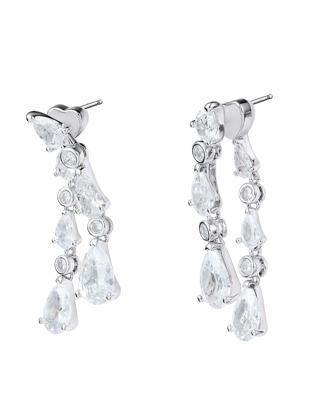 Yvette Cascading Pear-Cut Crystal Drop Earrings | Nana Jacqueline