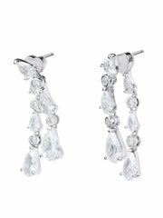 Yvette Cascading Pear-Cut Crystal Drop Earrings | Nana Jacqueline
