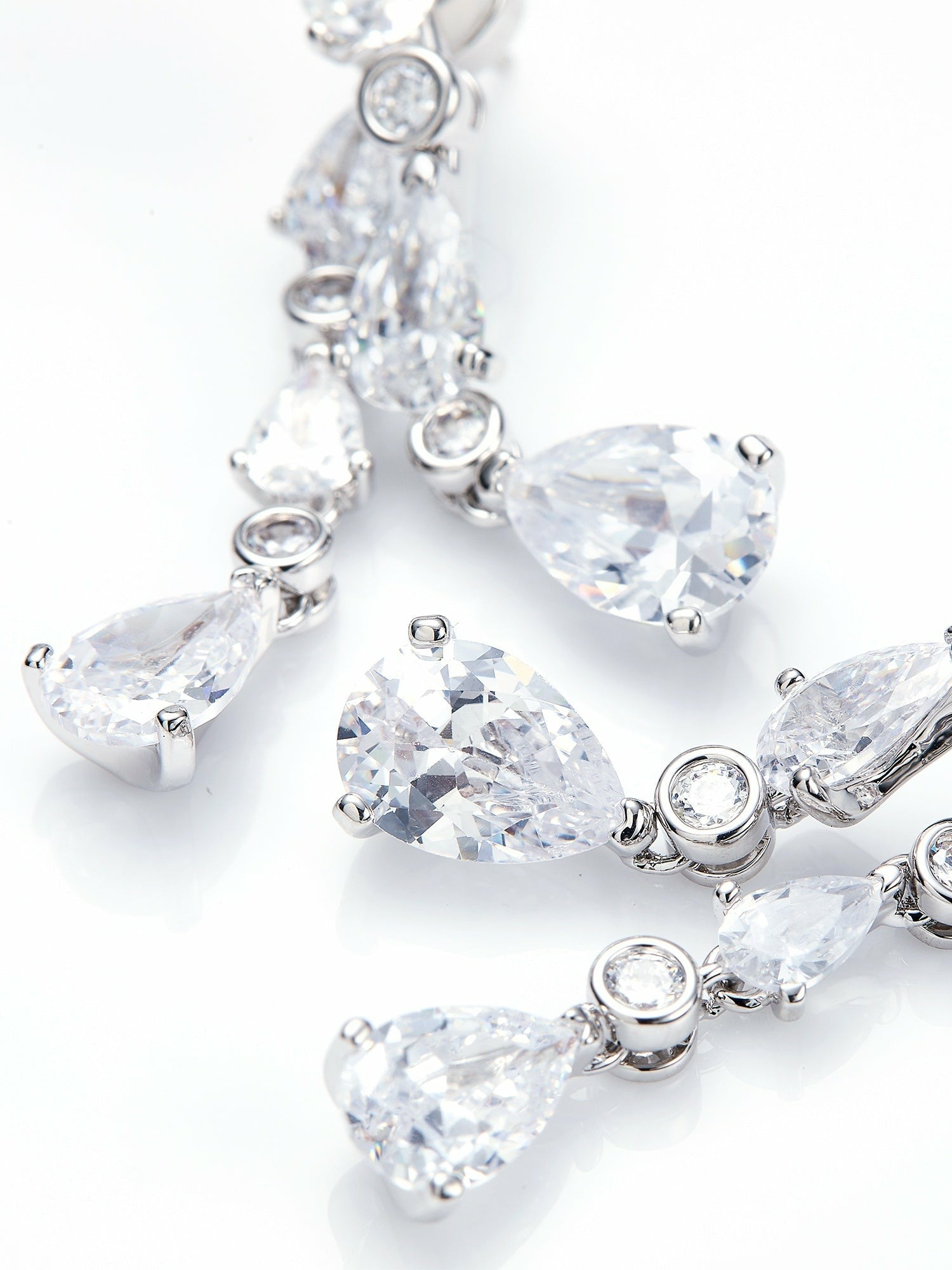 Yvette Cascading Pear-Cut Crystal Drop Earrings | Nana Jacqueline