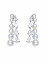 Adriana Pearl & Crystal Drop Earrings | Nana Jacqueline