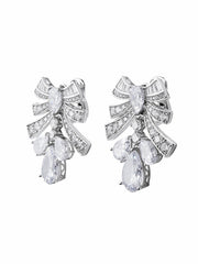 Talia Earrings: Silver Bow Earrings for Wedding After-Party | Nana Jacqueline