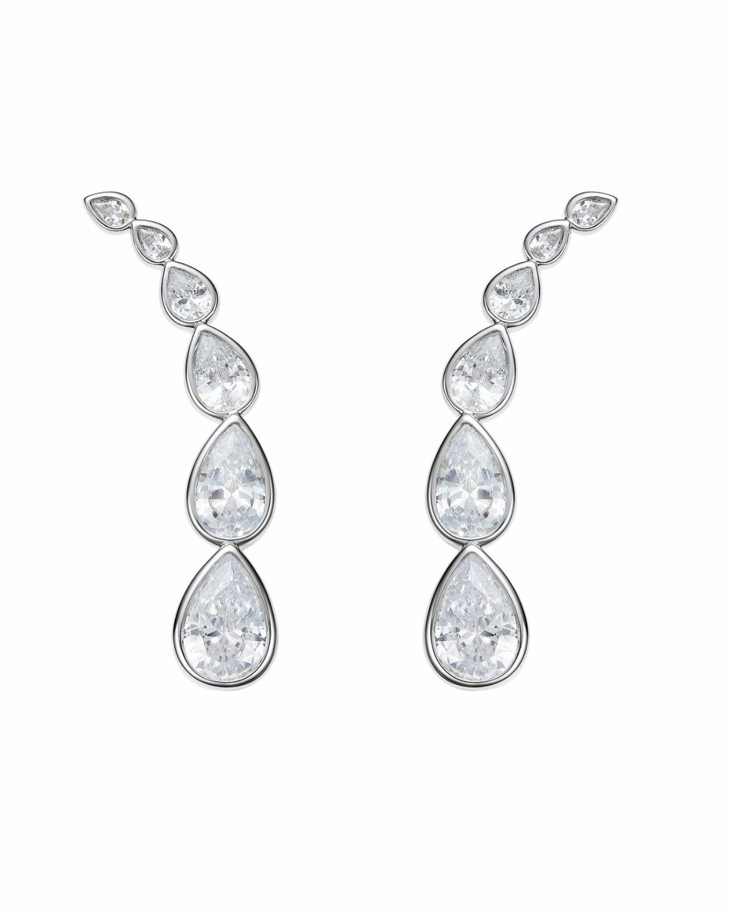Mirabelle Teardrop Earrings: Silver Earrings for Formal Events | Nana Jacqueline