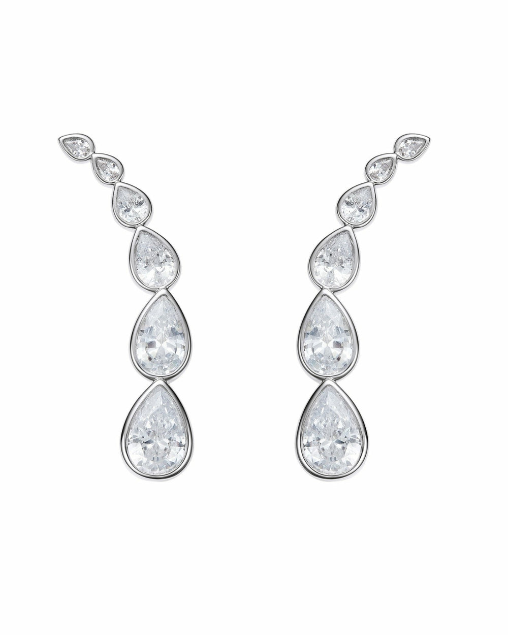 Mirabelle Teardrop Earrings: Silver Earrings for Formal Events | Nana Jacqueline
