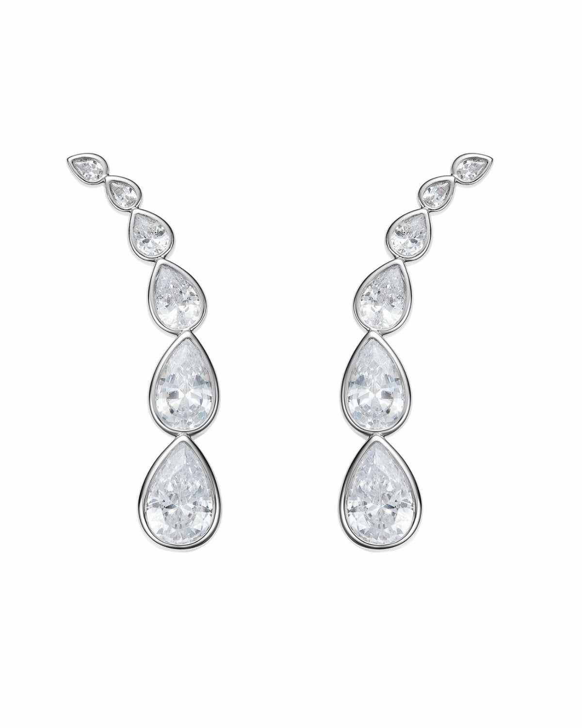 Mirabelle Teardrop Earrings: Silver Earrings for Formal Events | Nana Jacqueline
