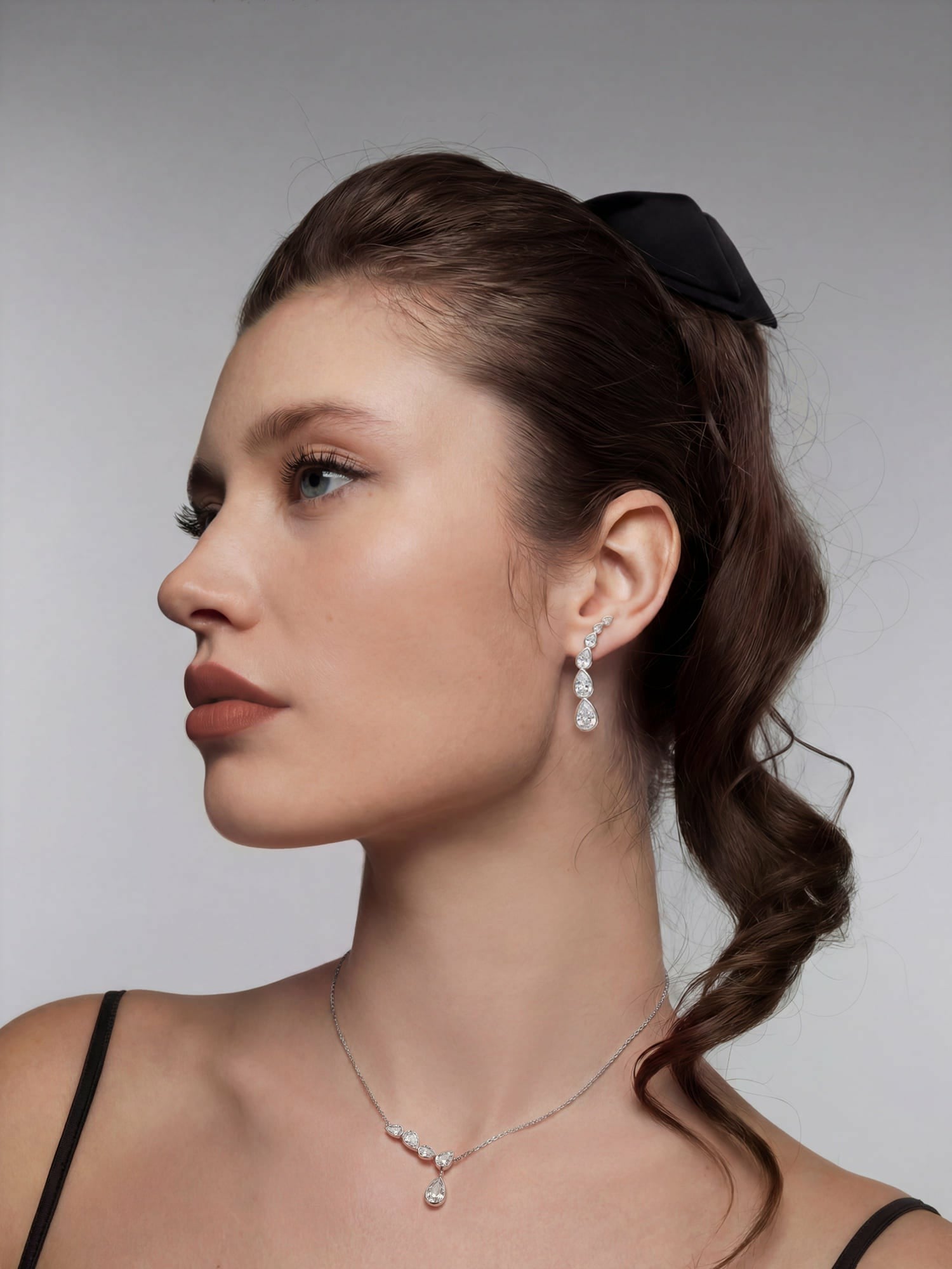 Mirabelle Teardrop Earrings: Silver Earrings for Formal Events | Nana Jacqueline
