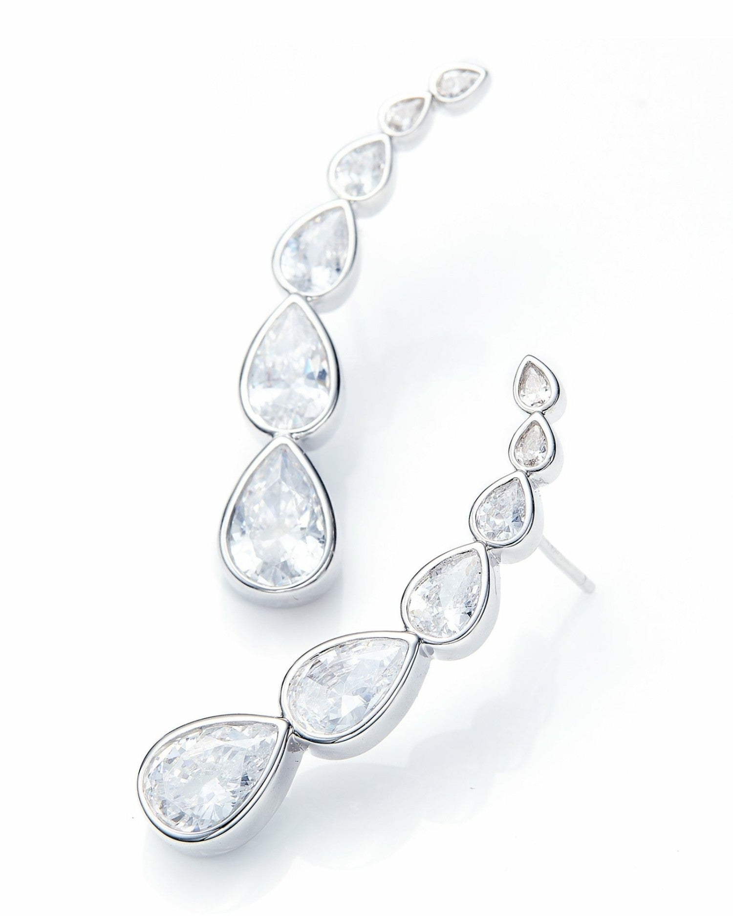 Mirabelle Teardrop Earrings: Silver Earrings for Formal Events | Nana Jacqueline