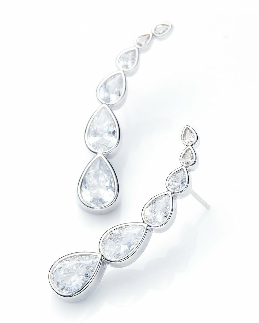 Mirabelle Teardrop Earrings: Silver Earrings for Formal Events | Nana Jacqueline