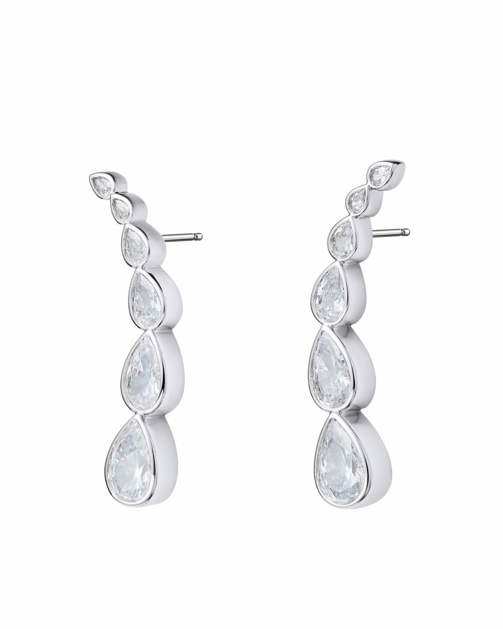 Mirabelle Teardrop Earrings: Silver Earrings for Formal Events | Nana Jacqueline