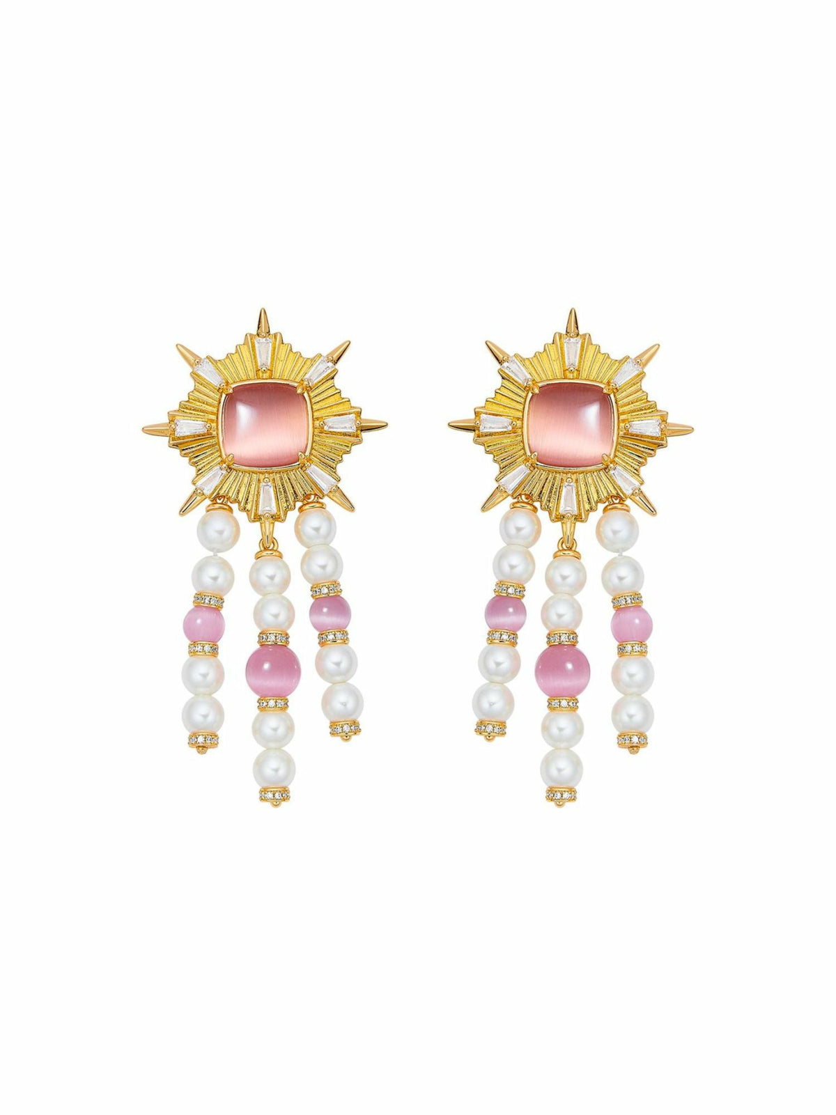 Clara Pearl Earrings: Pink Earrings for Cocktail Party | Nana Jacqueline