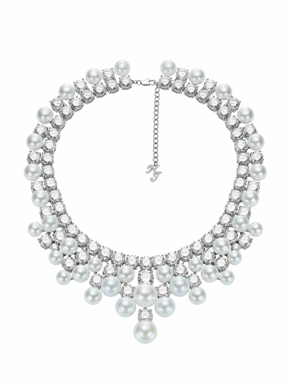 Marceline Pearl Tassel White Necklace | Nana Jacqueline