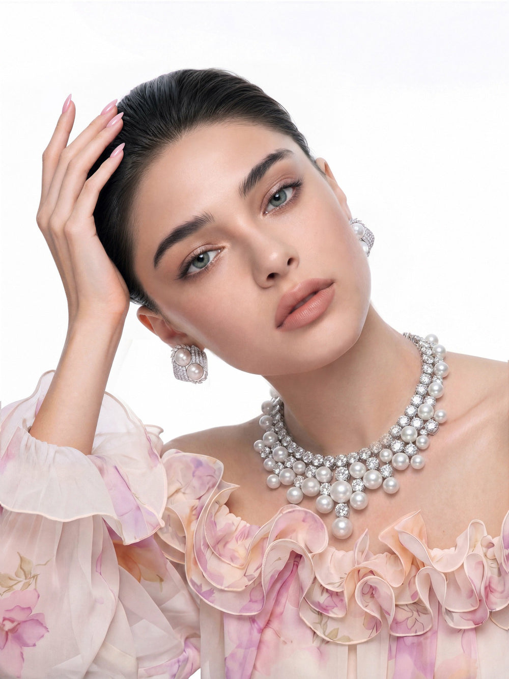 Marceline Pearl Tassel White Necklace | Nana Jacqueline